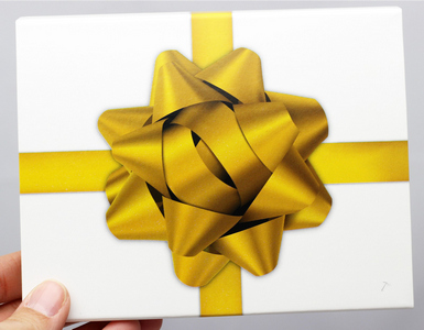 SilverTowne Natural Kraft Paper Gift Box with Gold Bow Box Sleeve